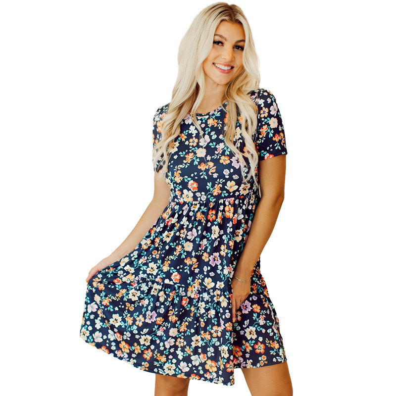 Robe Femme Évasée avec Ceinture à la Taille