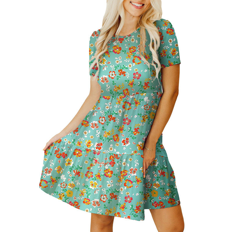 Robe Femme Évasée avec Ceinture à la Taille