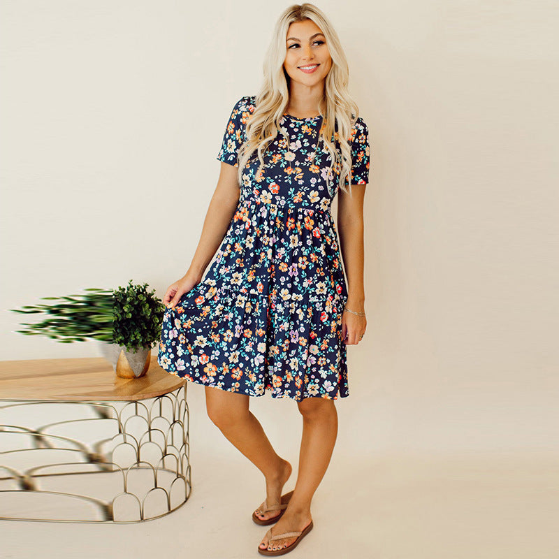 Robe Femme Évasée avec Ceinture à la Taille