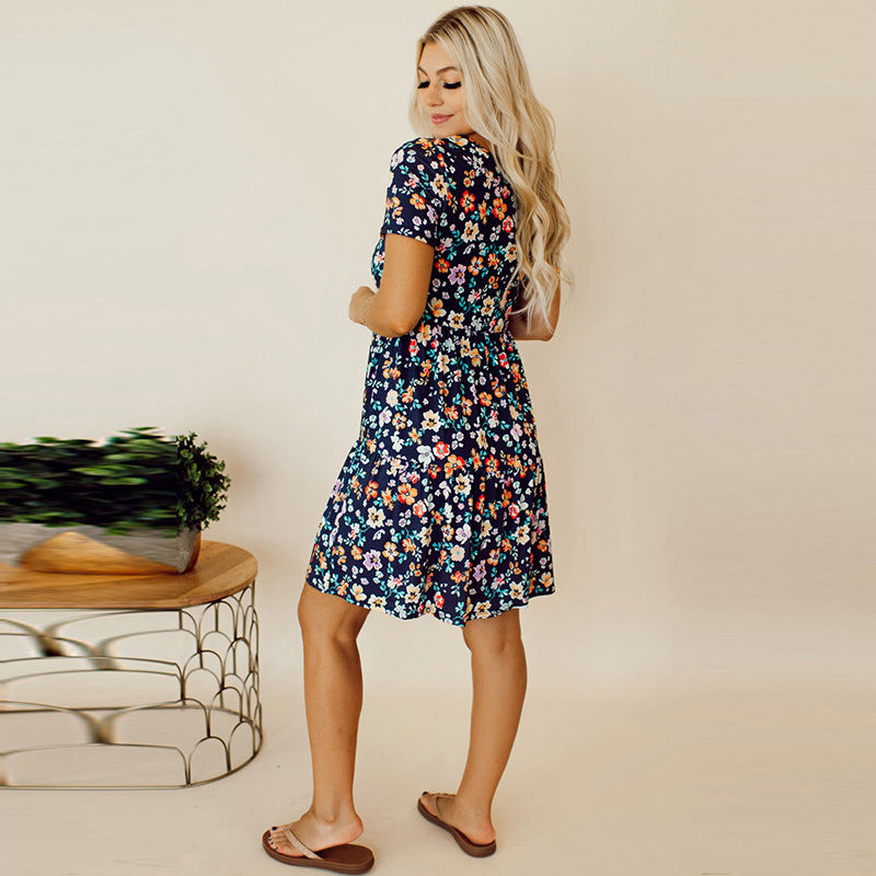 Robe Femme Évasée avec Ceinture à la Taille