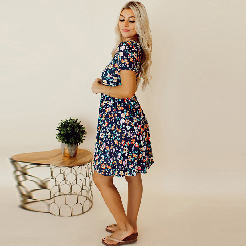 Robe Femme Évasée avec Ceinture à la Taille