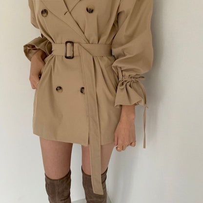 Trench mi-long pour femme – Style doux et élégant