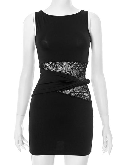 Robe Femme Ajustée Type Fourreau Sans Manches à Col Roulé