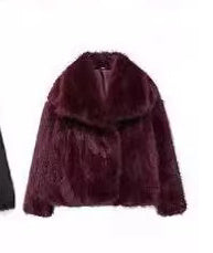 Manteau d'hiver épaissi en peluche à col revers, style décontracté.