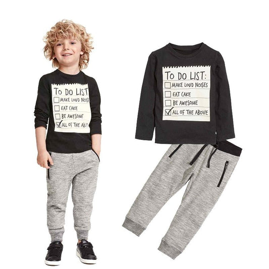 Ensemble Décontracté Garçon 2 Pièces : T-Shirt et Pantalon (3-7 Ans)