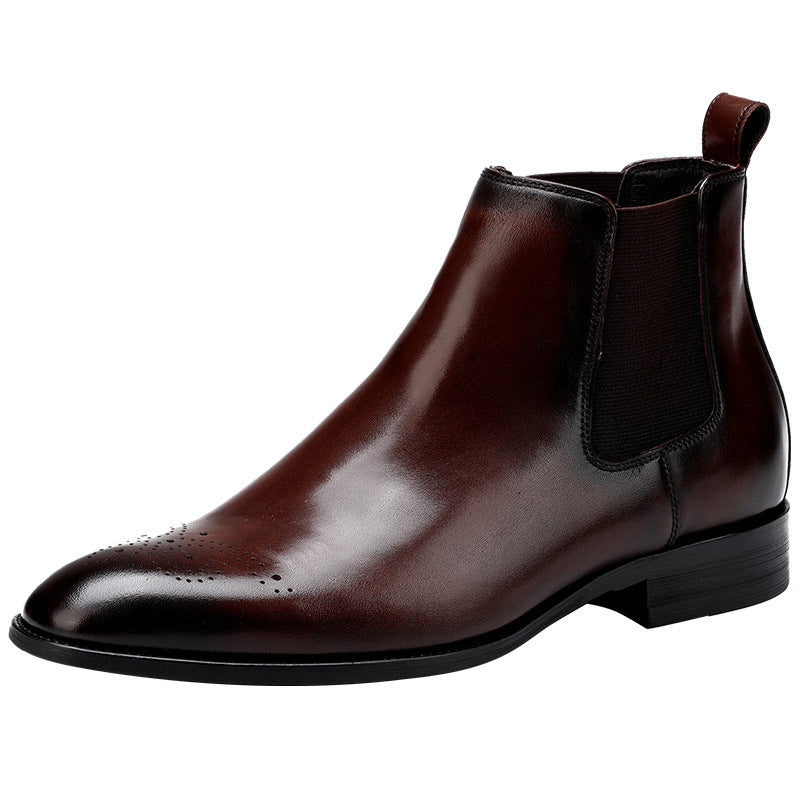 Chaussures Hautes Rétro en Cuir pour Homme – Style et Confort d'Hiver