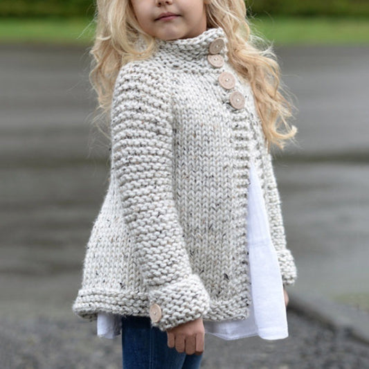 Manteau cardigan en tricot pour filles