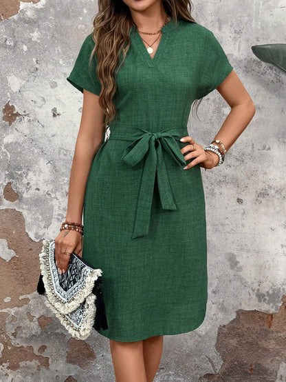 Robe Femme Évasée avec Ceinture à la Taille