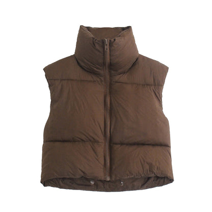 Doudoune Légère Épaisse Femme Col Montant Hiver.