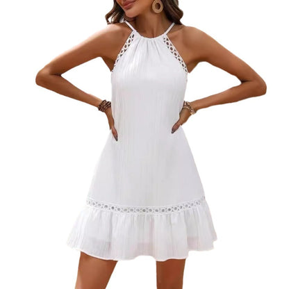 Robe à Dos Nu en Dentelle et Jacquard – Été