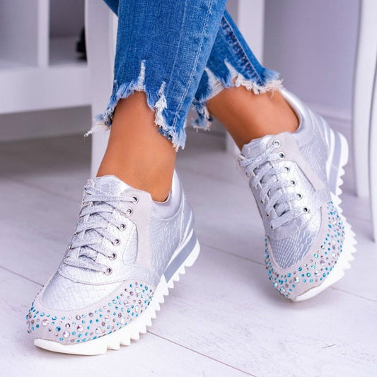 Nouvelles baskets de sport mode avec strass pour femmes