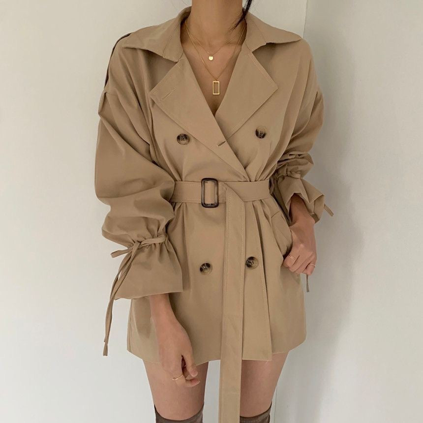 Trench mi-long pour femme – Style doux et élégant