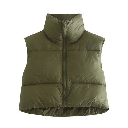 Doudoune Légère Épaisse Femme Col Montant Hiver.